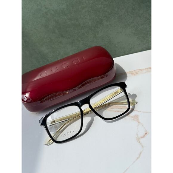 NEW Gucci GG0561ON Black Gold Logo Unisex Eyeglasses Frames main image 5